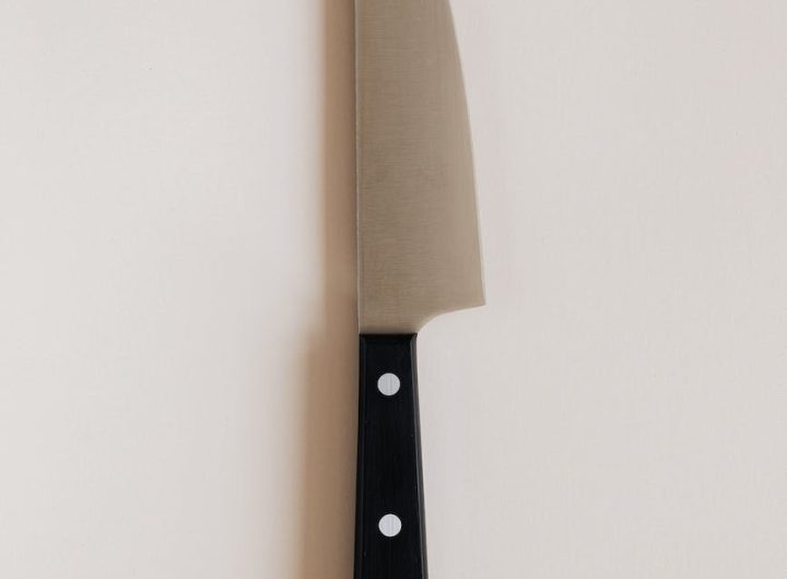 kitchen knife on white surface